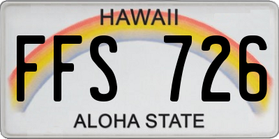 HI license plate FFS726