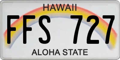 HI license plate FFS727