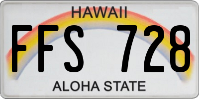 HI license plate FFS728
