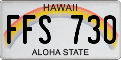 HI license plate FFS730
