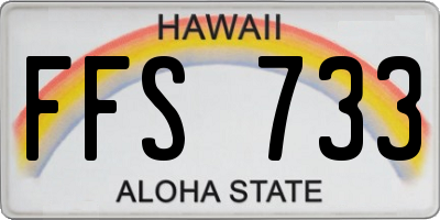 HI license plate FFS733