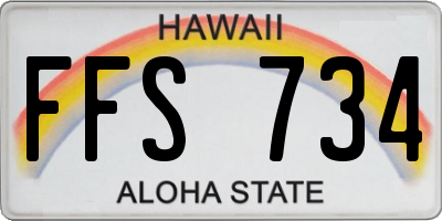 HI license plate FFS734