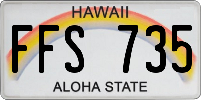 HI license plate FFS735