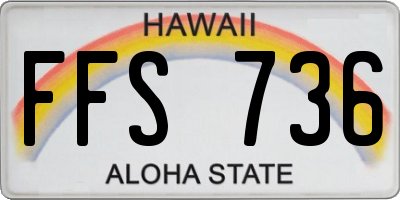 HI license plate FFS736