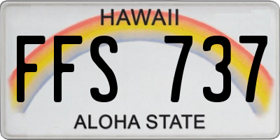HI license plate FFS737