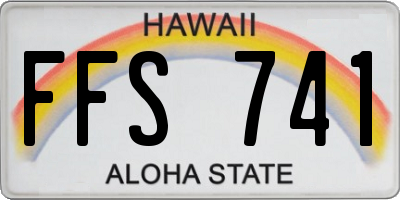 HI license plate FFS741