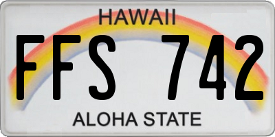 HI license plate FFS742