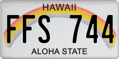 HI license plate FFS744