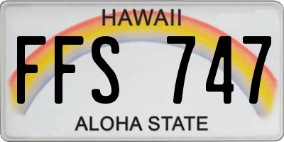 HI license plate FFS747