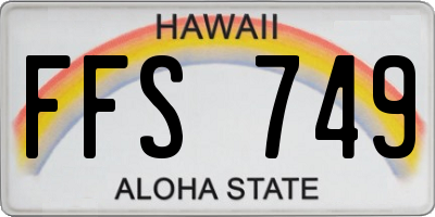 HI license plate FFS749