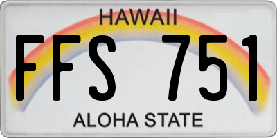 HI license plate FFS751