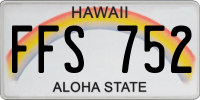 HI license plate FFS752