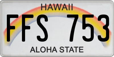 HI license plate FFS753