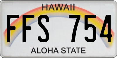 HI license plate FFS754