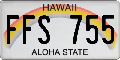 HI license plate FFS755