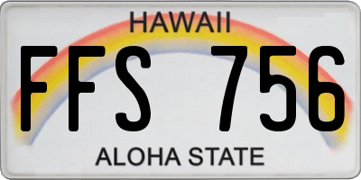 HI license plate FFS756