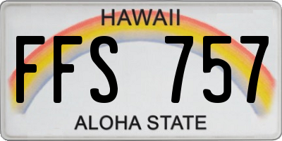 HI license plate FFS757