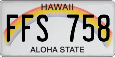 HI license plate FFS758