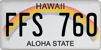 HI license plate FFS760