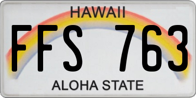 HI license plate FFS763