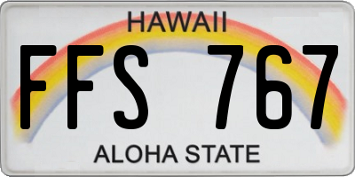 HI license plate FFS767