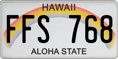 HI license plate FFS768