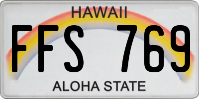 HI license plate FFS769