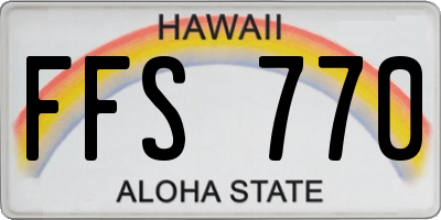 HI license plate FFS770