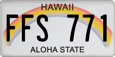 HI license plate FFS771