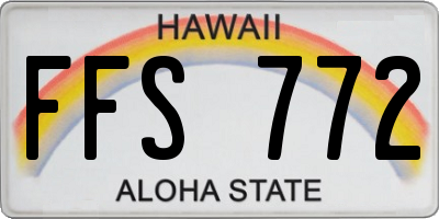HI license plate FFS772