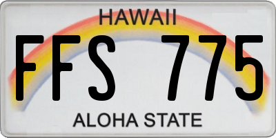 HI license plate FFS775