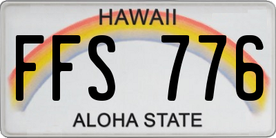HI license plate FFS776