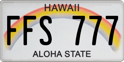 HI license plate FFS777