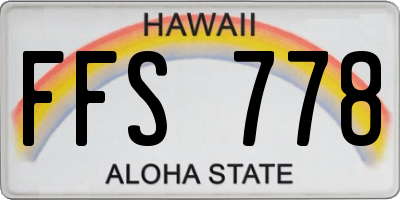 HI license plate FFS778