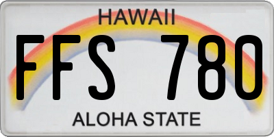 HI license plate FFS780