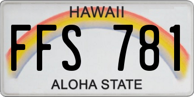 HI license plate FFS781