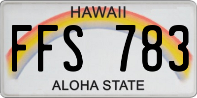HI license plate FFS783