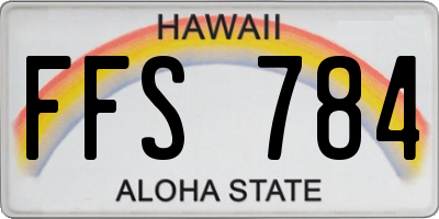 HI license plate FFS784