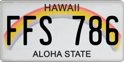 HI license plate FFS786
