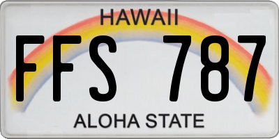 HI license plate FFS787