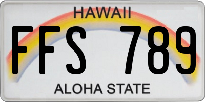 HI license plate FFS789