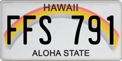 HI license plate FFS791