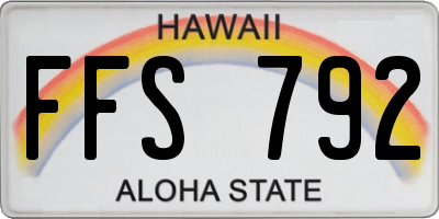 HI license plate FFS792