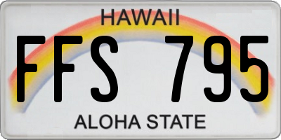 HI license plate FFS795
