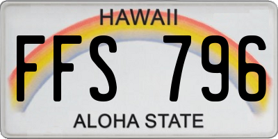 HI license plate FFS796