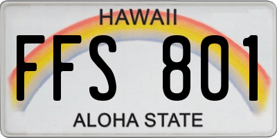 HI license plate FFS801