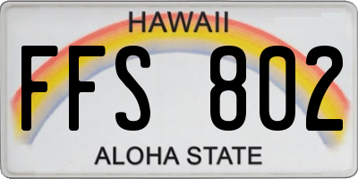 HI license plate FFS802