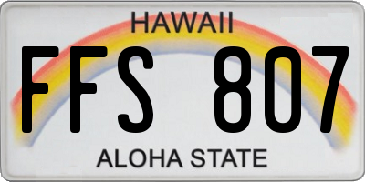 HI license plate FFS807