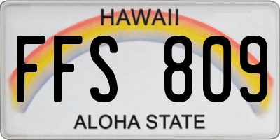 HI license plate FFS809