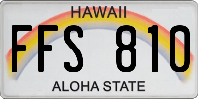 HI license plate FFS810